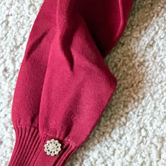 TAHARI Women's Red Turtleneck Sweater - Picture 2 of 3